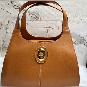 Stunning Vintage Dior Tan Leather Handbag